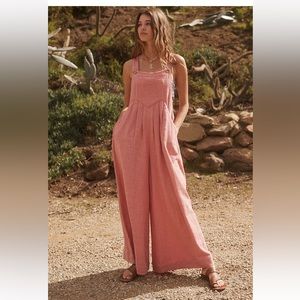 Free People Sun-Drenched Overalls in color COCOA BEAN (not pink! See pics) NWOT
